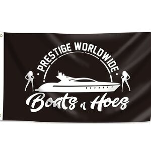 Step Bothers Black and White Prestige Worldwide Flag Boats N Hoes 3x5 Feet